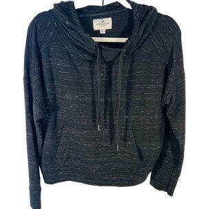 American Eagle Hooded Sweatshirt Women's L Oversized Dolman 3/4 Sleeve Heathered